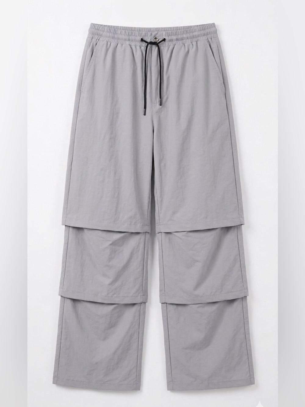 SHEIN Grey Layered Wide Leg Parachute Cargo Pants Women’s S Y2K Streetwear
